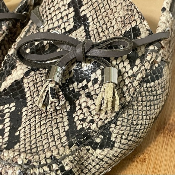 Cole Haan Garnet Leather Snakeskin Driving Mocs Loafers Flats Tassel Size 7.5 - Picture 15 of 15